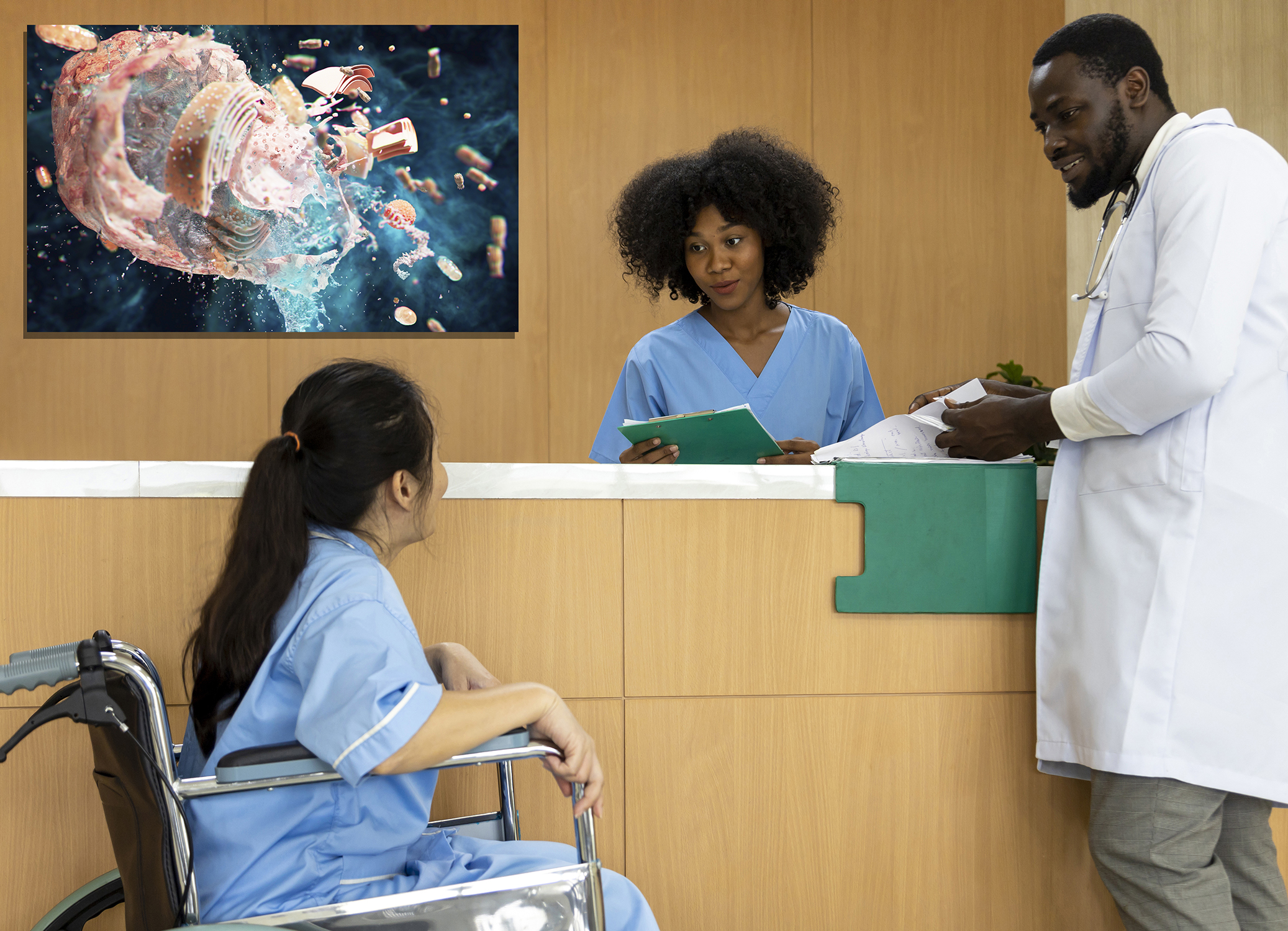 Team of African American doctor and nurse are cheerfully encoura